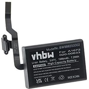 vhbw Accu compatibel met Apple Magic Mouse 2, A1657, A1672 draadloze muis (1986mAh, 3,67V, Li-Ion)