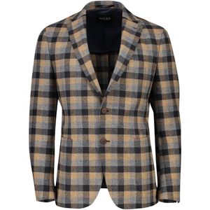 Digel - Colbert - Beige - Geruit - Wol - Normale Fit