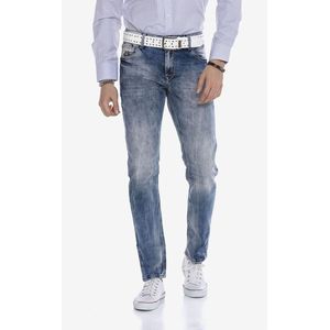 Jeans - Blauw - Regular Fit - Met Riemlussen en Steekzakken