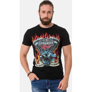 CIPO & BAXX Shirt  blauw / rood / zwart