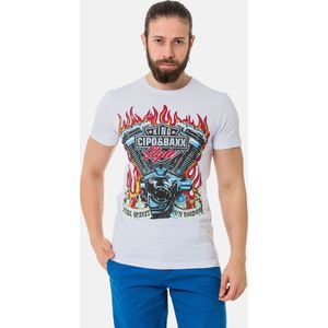 CIPO & BAXX Shirt  blauw / rood / zwart / wit