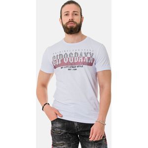 CIPO & BAXX Shirt  grijs / pastelrood / wit