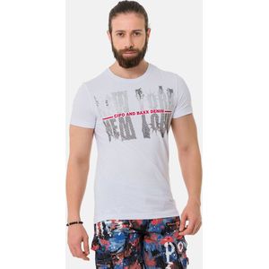 CIPO & BAXX Shirt  grijs / rood / wit