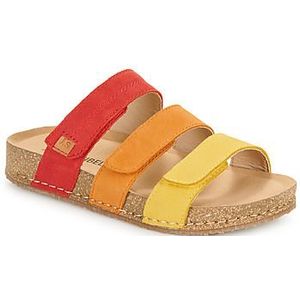 Hannah 03 - Damessandalen - Geel-Multi - Leer - Antislip Zool