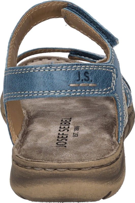 Josef Seibel - Brenda 03 - Sandalen - Azuurblauw - Klittenbandsluiting - Blokhak
