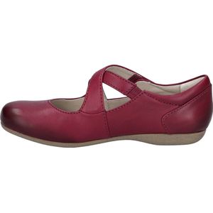 Ballerina's - Leer - Platte Hak - Klittenbandsluiting