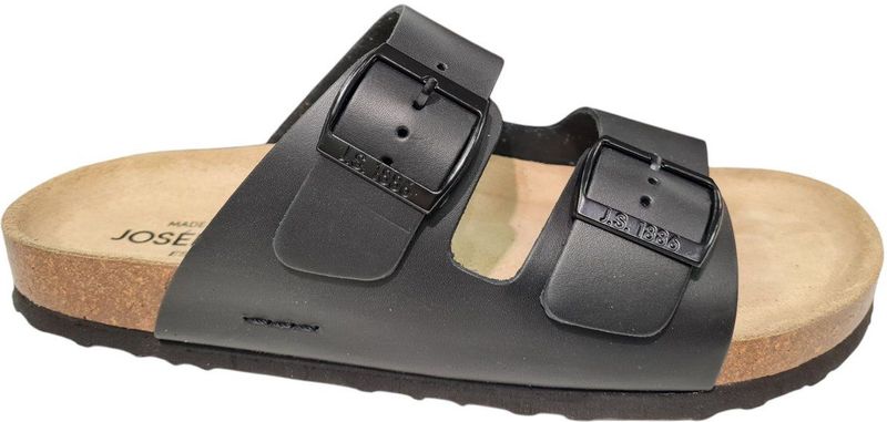 Josef Seibel - Josef 01 - Slippers - Zwart - Leer - Gespsluiting