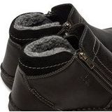 Enkellaarsjes - Zwart - Pluche - Uitneembare Zool - Breedte K