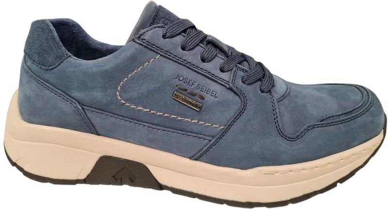 Josef Seibel - MITCHELL 50 - Lage Sneakers - Blauw - Leer en Suède - Rubber Zool