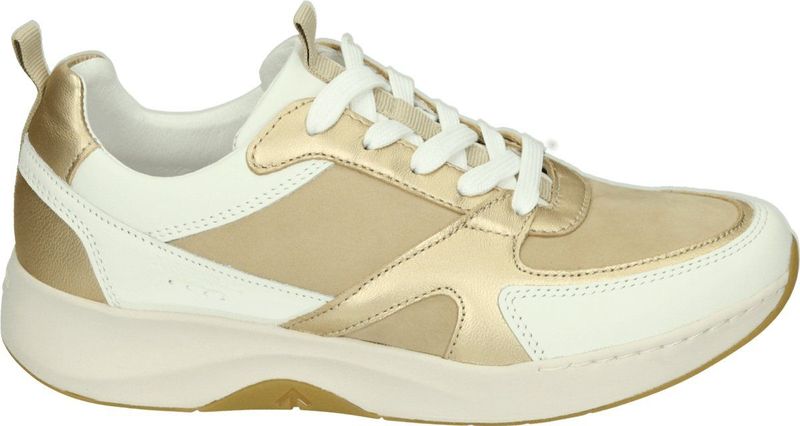 Josef Seibel - ELLI 09 - Lage Sneakers - Kleur: Wit/Beige - Materiaal: Leer/Nubuck