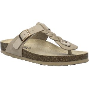 Josef Seibel - Hermine - Leren Dames Teenslippers - Beige - Rundleer