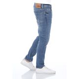 Mustang Heren Jeans Broeken Oregon tapered Fit Blauw Volwassenen Denim Jeansbroek