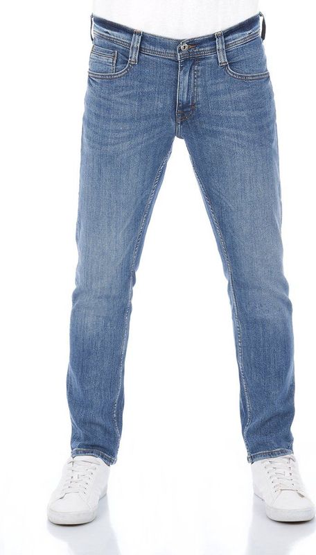 Mustang Heren Jeans Broeken Oregon tapered Fit Blauw Volwassenen Denim Jeansbroek