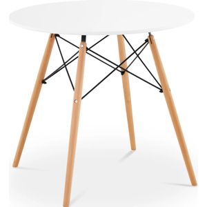 Fromm & Starck Tafel - rond - Ø 80 cm - wit - zwarte stalen stutten - 4062859000194