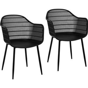 Fromm & Starck Stoel - set van 2 - tot 150 kg - zitting 45 x 44 cm - zwart