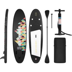 Gymrex SUP paddleboard - 130 kg - opblaasbaar - zwart
