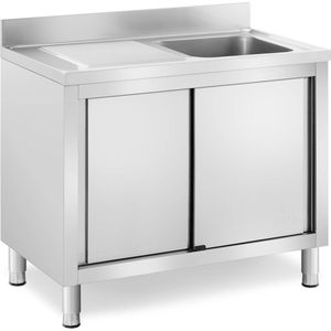 Wastafel kast - 1 Basin - Royal Catering - Roestvrij staal - 400 x 400 x 240 mm