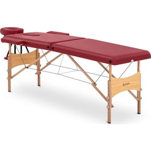 physa - Opklapbare massagetafel - 185 x 60 x 63-86 cm - 227 kg - Rood