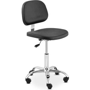 Fromm & Starck Silla de trabajo - 120 kg - Zwart, Cromo - in hoogte verstelbaar vanaf 450 - 585 mm