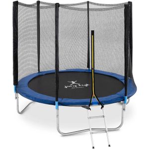 Gymrex Tuintrampoline - Ø 244 x 180 cm - 80 kg - mesh - zwart / blauw