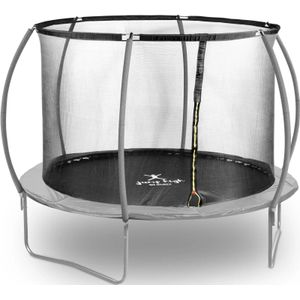 Gymrex Tuintrampoline - Ø 305 x 180 cm - 100 kg - mesh - zwart / grijs