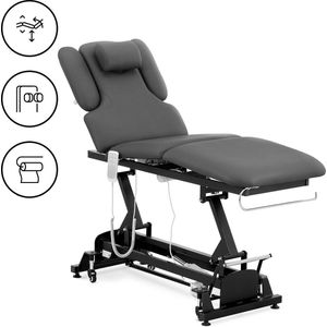 physa - Massagetafel - 3 motoren - 250 kg - zwart / grijs