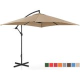 Uniprodo Parasol - Taupe - vierkant - 250 x 250 cm - kantelbaar - 4062859088161