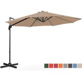 Uniprodo Parasol - Taupe - rond - Ø 300 cm - kantelbaar en draaibaar - 4062859088178