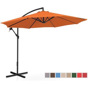 Uniprodo Parasol - Oranje - rond - Ø 300 cm - kantelbaar