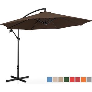 Uniprodo Parasol - Bruin - rond - Ø 300 cm - kantelbaar
