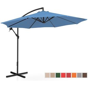 Uniprodo - Ronde Tuinparasol - Blauw - Staal/Polyester - Ø 300 cm