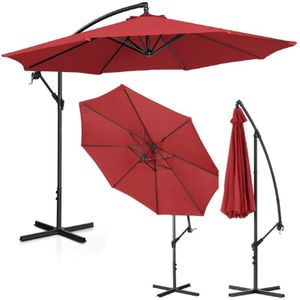 Uniprodo - Ronde Tuinparasol - Bordeaux - Staal / Polyester