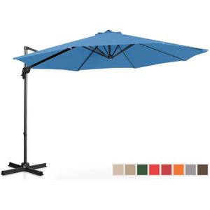 Uniprodo Parasol - Blauw - rond - Ø 300 cm - kantelbaar en draaibaar
