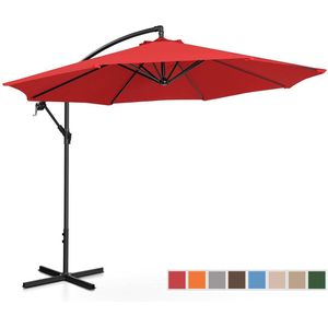Uniprodo - Ronde Tuinparasol - Rood - Staal / Polyester