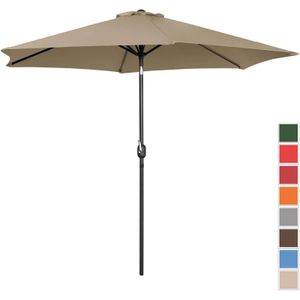 Uniprodo Parasol groot - taupe - zeshoekig - Ø 300 cm - kantelbaar