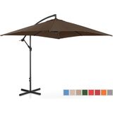 Uniprodo Parasol - Bruin - vierkant - 250 x 250 cm - kantelbaar - 4062859088475