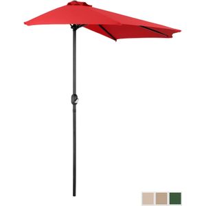 Uniprodo Halve parasol - Rood - vijfhoekig - 270 x 135 cm