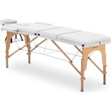 physa massagetafel opklapbaar - extra breed (70 cm) - neigbare voetsteun - beukenhout - wit