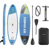Gymrex Stand Up Paddleboard - opblaasbaar - 105 kg - lichtblauw - dubbele kamer - 302 x 81 x 38 cm - 4062859171771
