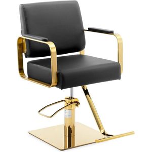 Physa - Otley Black - Kappersstoel - Zwart, Goud - Hoogte Verstelbaar 50-66 cm, Max. Belasting 200 kg