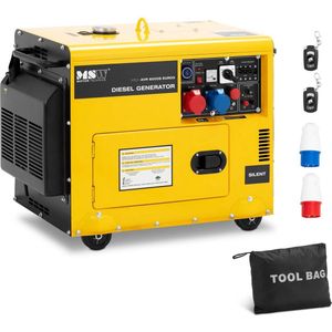 MSW Noodgenerator diesel - 5100 / 6000 W - 16 L - 240/400 V - mobiel - AVR - Euro 5