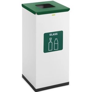 ulsonix Afvalbak - 60 L - wit - glazen label