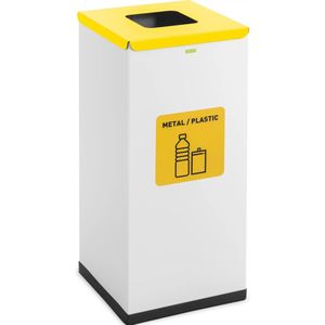 ulsonix Afvalbak - 60 L - wit - label recyclebaar materiaal