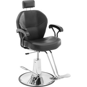 physa - ILFORD BLACK - Kappersstoel - Zwart - Hoofd- en T-voetsteun - Kantelbaar - 150 kg