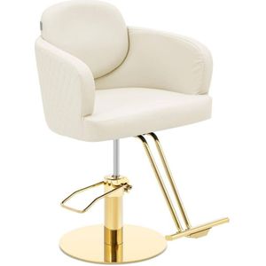 physa - Kappersstoel met voetensteun - 870 - 1020 mm - 200 kg - Crème/Goud
