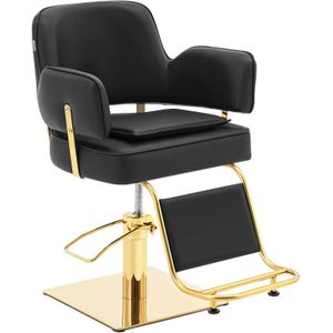 physa - Kappersstoel met voetensteun - 890 - 1020 mm - 200 kg - Zwart/Goud
