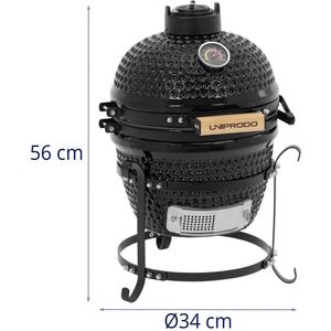 Keramische grill - Kamado - Diameter grillrooster: 27 cm - Uniprodo
