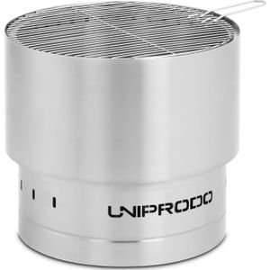 Uniprodo Vuurschaal - van RVS - met grillrooster - 50 x 50 x 45 cm - 4062859255105