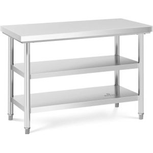 Royal Catering RVS werktafel - ECO - 120 x 60 cm - 600 kg - tussenplank - - 4062859944900