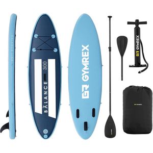 Gymrex Sup Board Opblaasbaar - Sup - 135 kg - Blauw / Marineblauw Set met peddel en accessoires